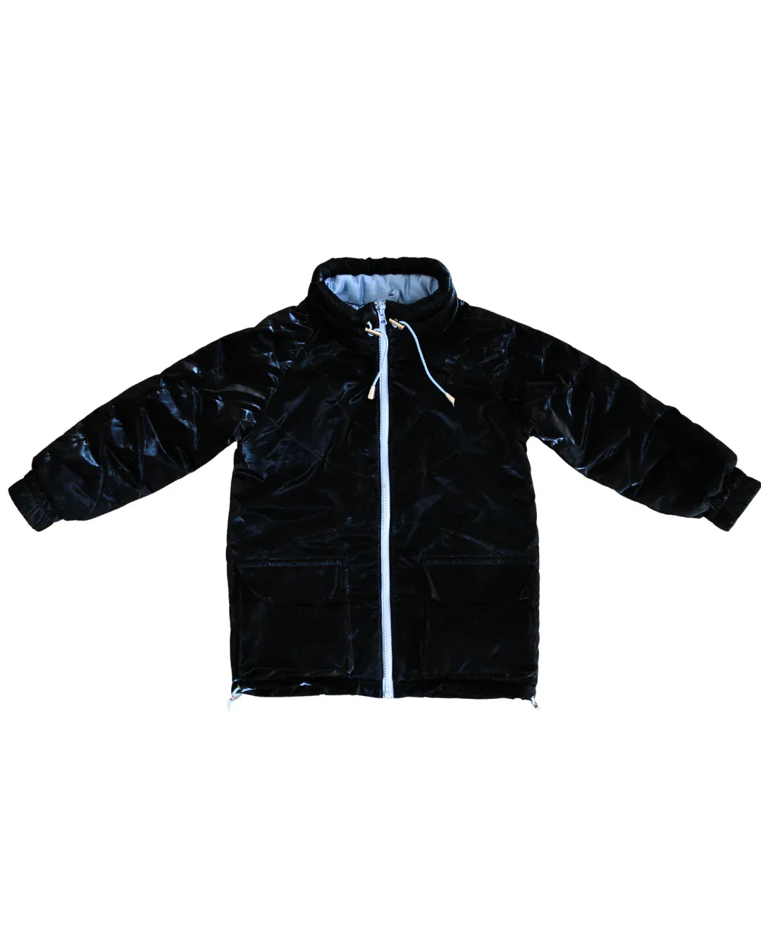 Kid's Wool Puff Jacket - Black - Natural, Non-Toxic & Insulated with 100% Wool - MellowConceptStore