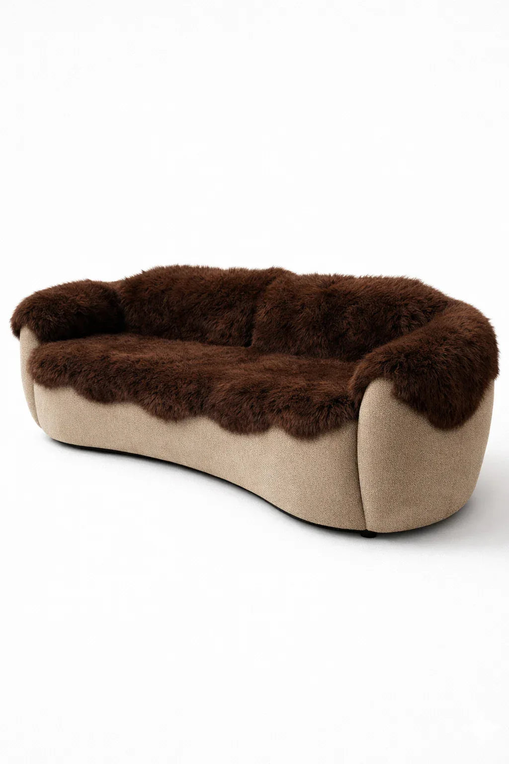 Genuine Brown Sheepskin Couch Cover for Dogs — Natural Sofa Protector (Plastic-Free) - MellowConceptStore