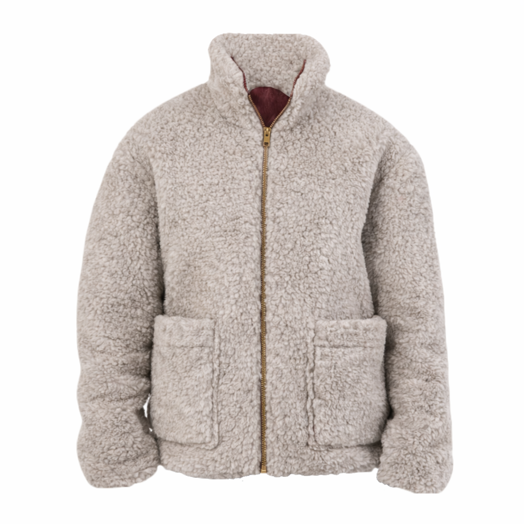 Men's Oversized Wool Jacket - Beige