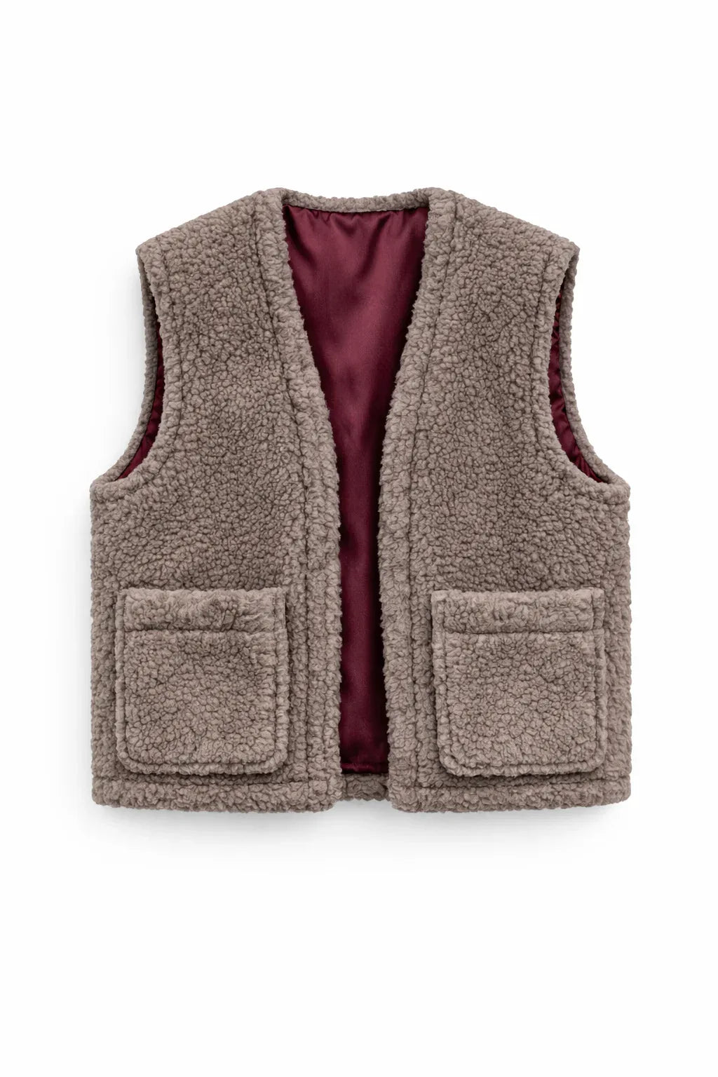 Woolen Woman's Vest - Beige - MellowConceptStore