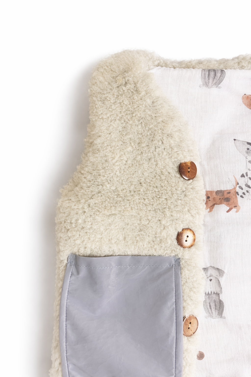 Weste aus Schurwolle für Babys/Kinder - Grau