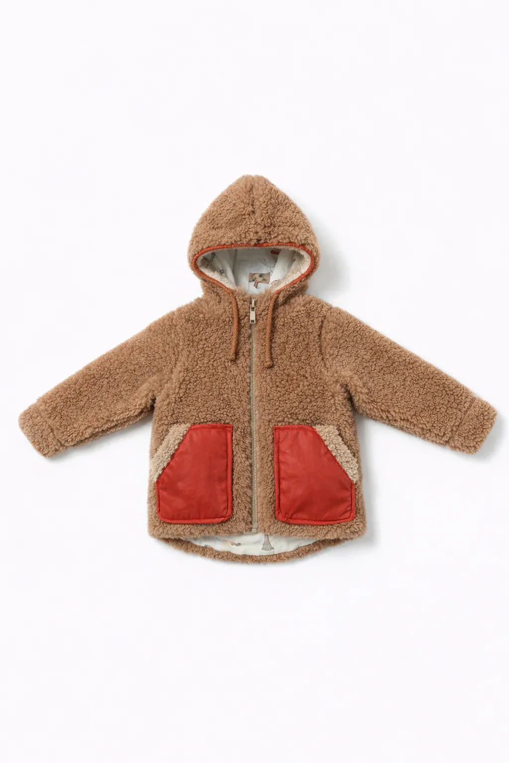 Baby/Kid Jacket in Teddy Wool - Melange Brown - MellowConceptStore
