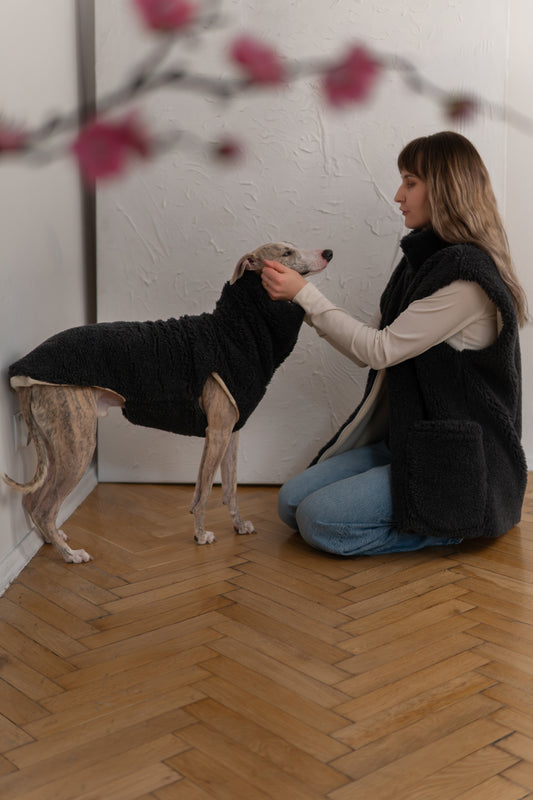 Woolen Dog Vest Charcoal