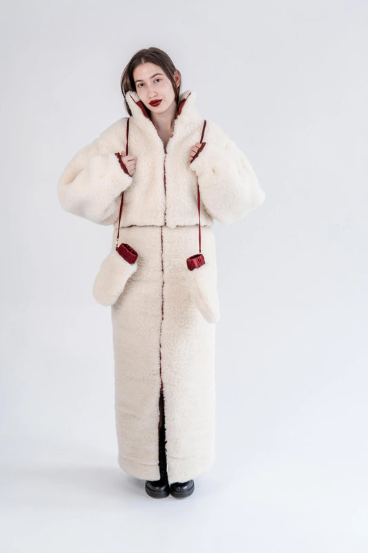 Adult Natural Wool Mittens / Gloves - White - MellowConceptStore