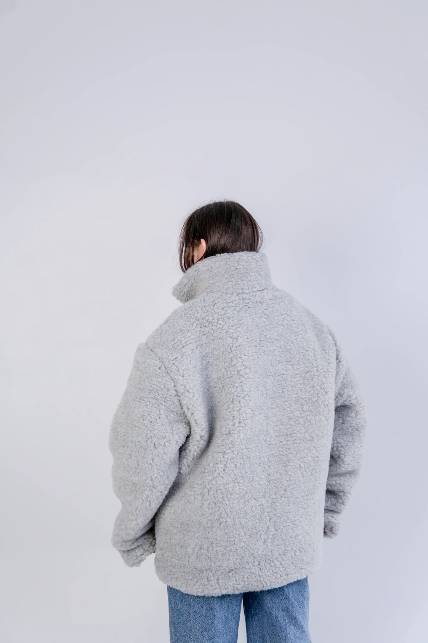 Men's Oversized Wool Jacket - Light Grey - MellowConceptStore