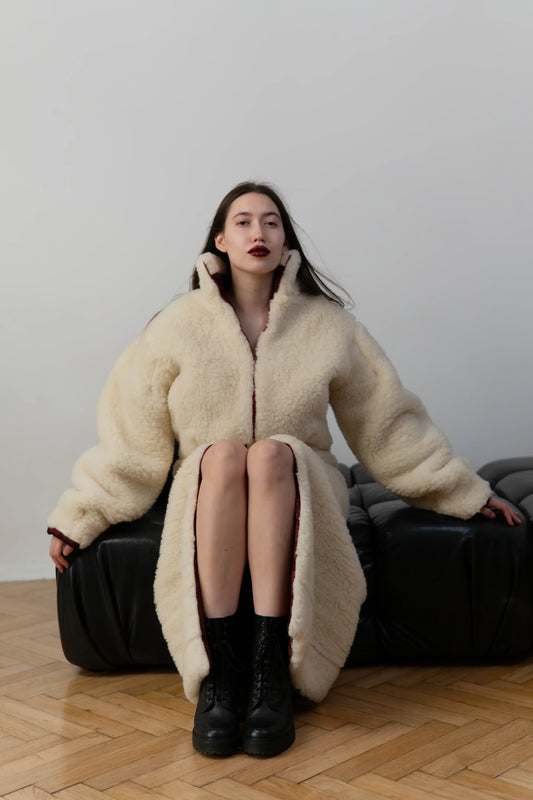 Woolen Women's Long Skirt - White - MellowConceptStore