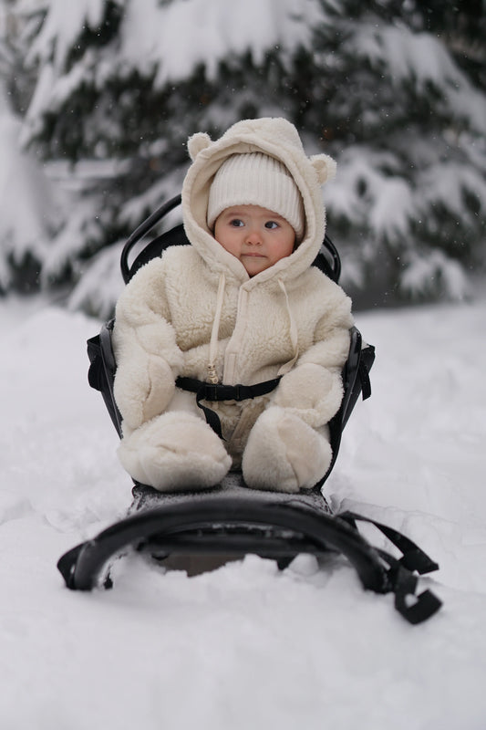 Baby/Kid Virgin Wool Overall - White - MellowConceptStore