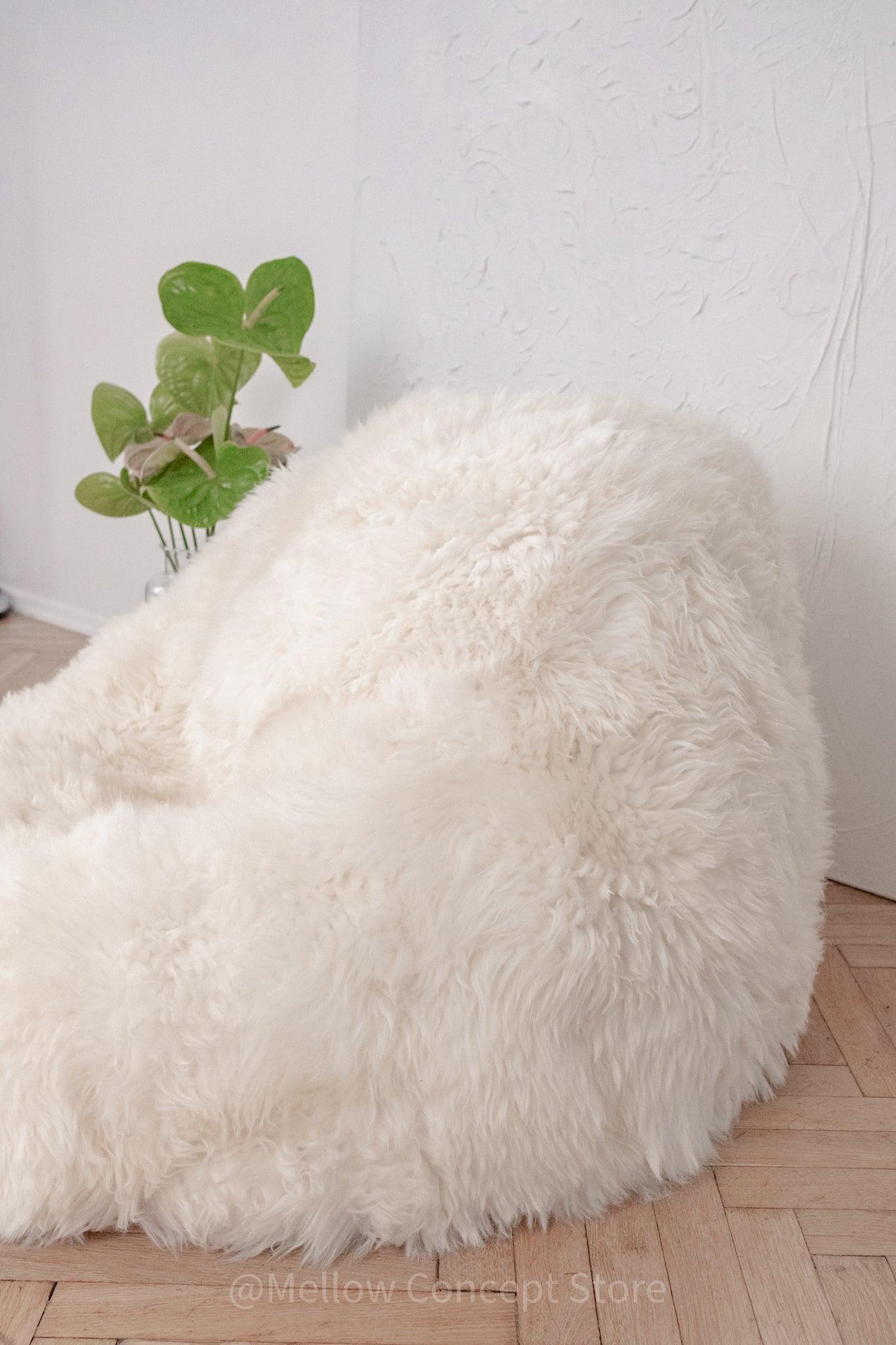 Natural Sheepskin Beanbag White