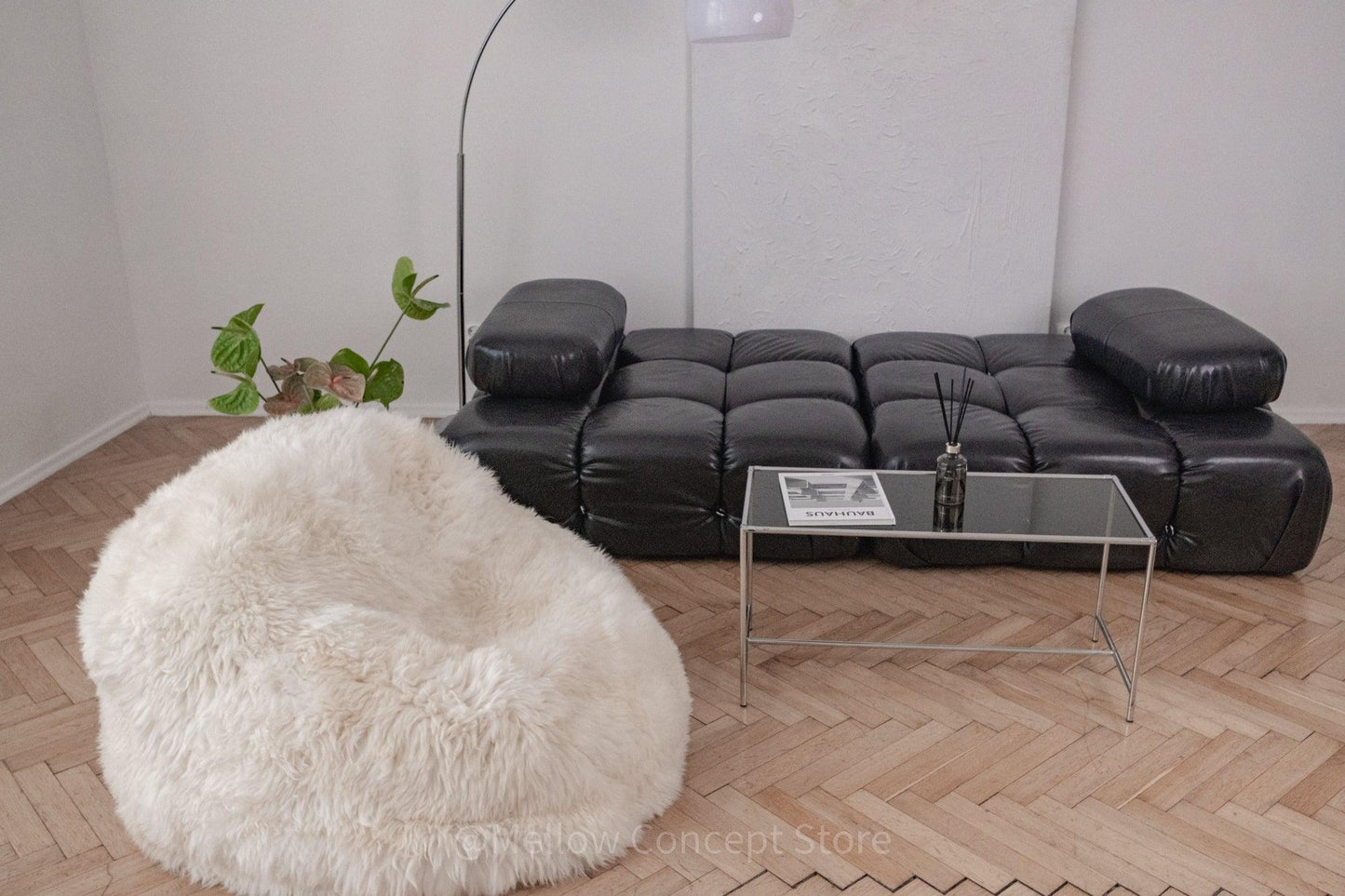 Natural Sheepskin Beanbag White