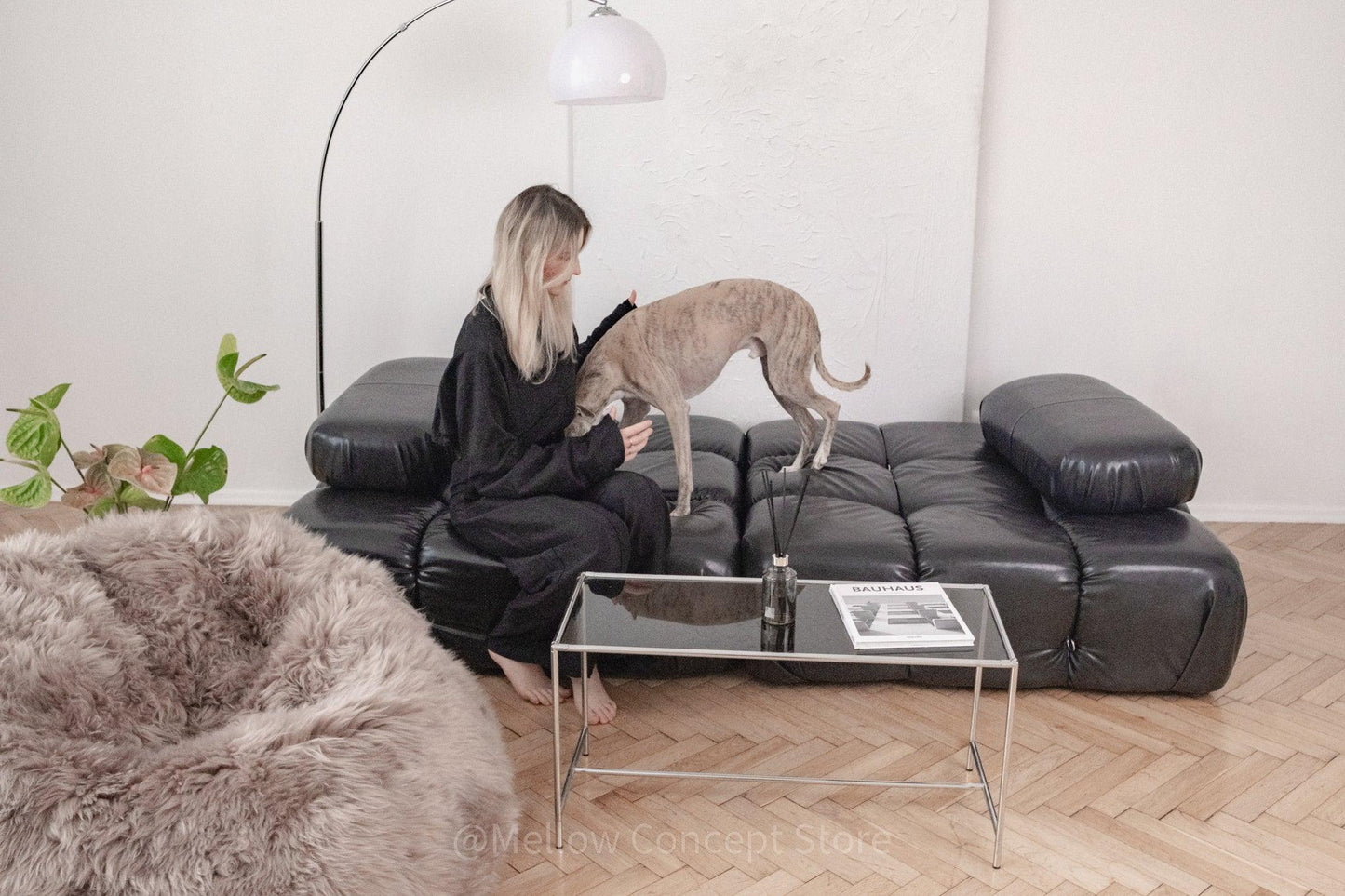 Natural Sheepskin Beanbag Greige