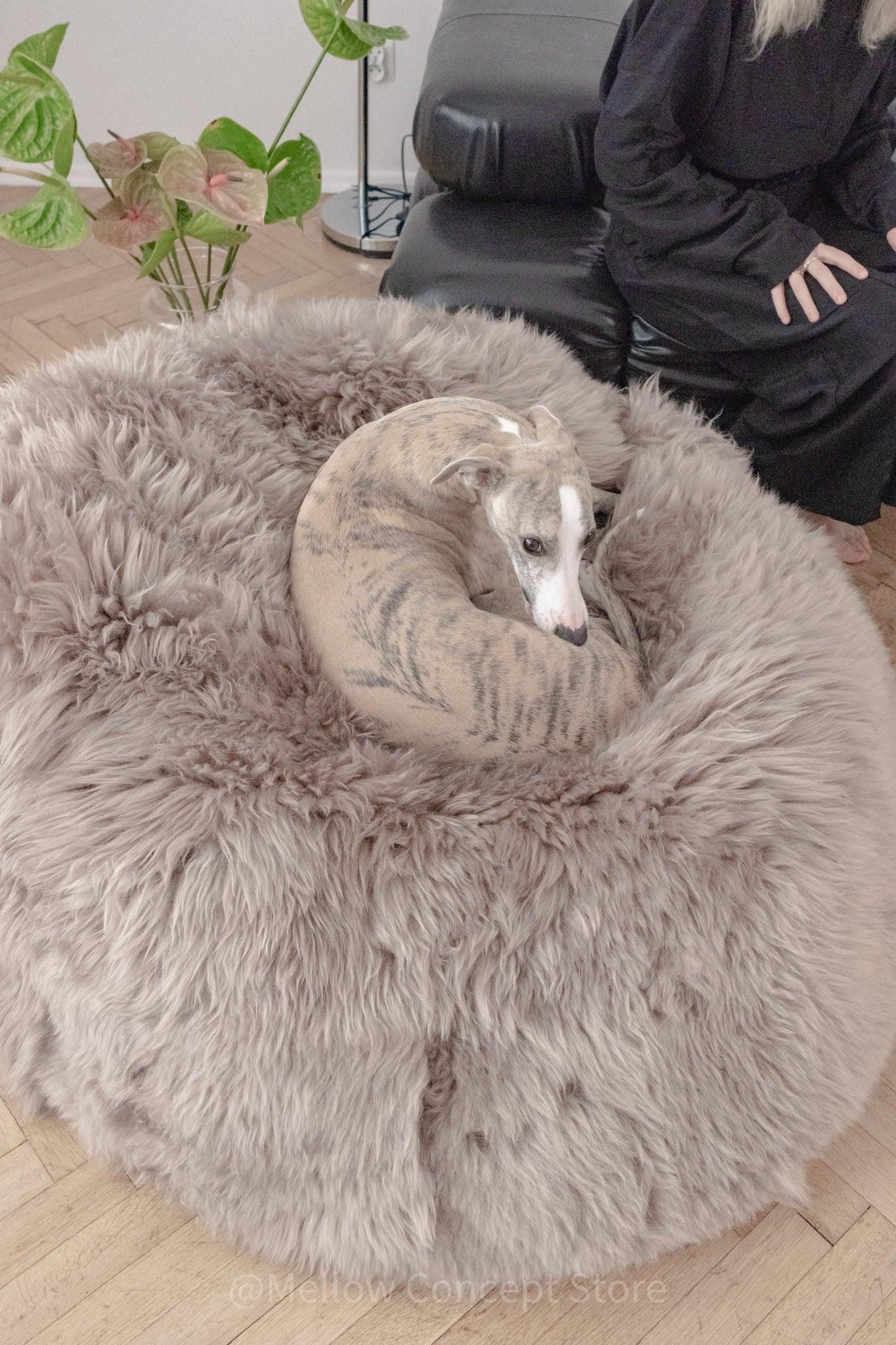 Natural Sheepskin Beanbag Greige