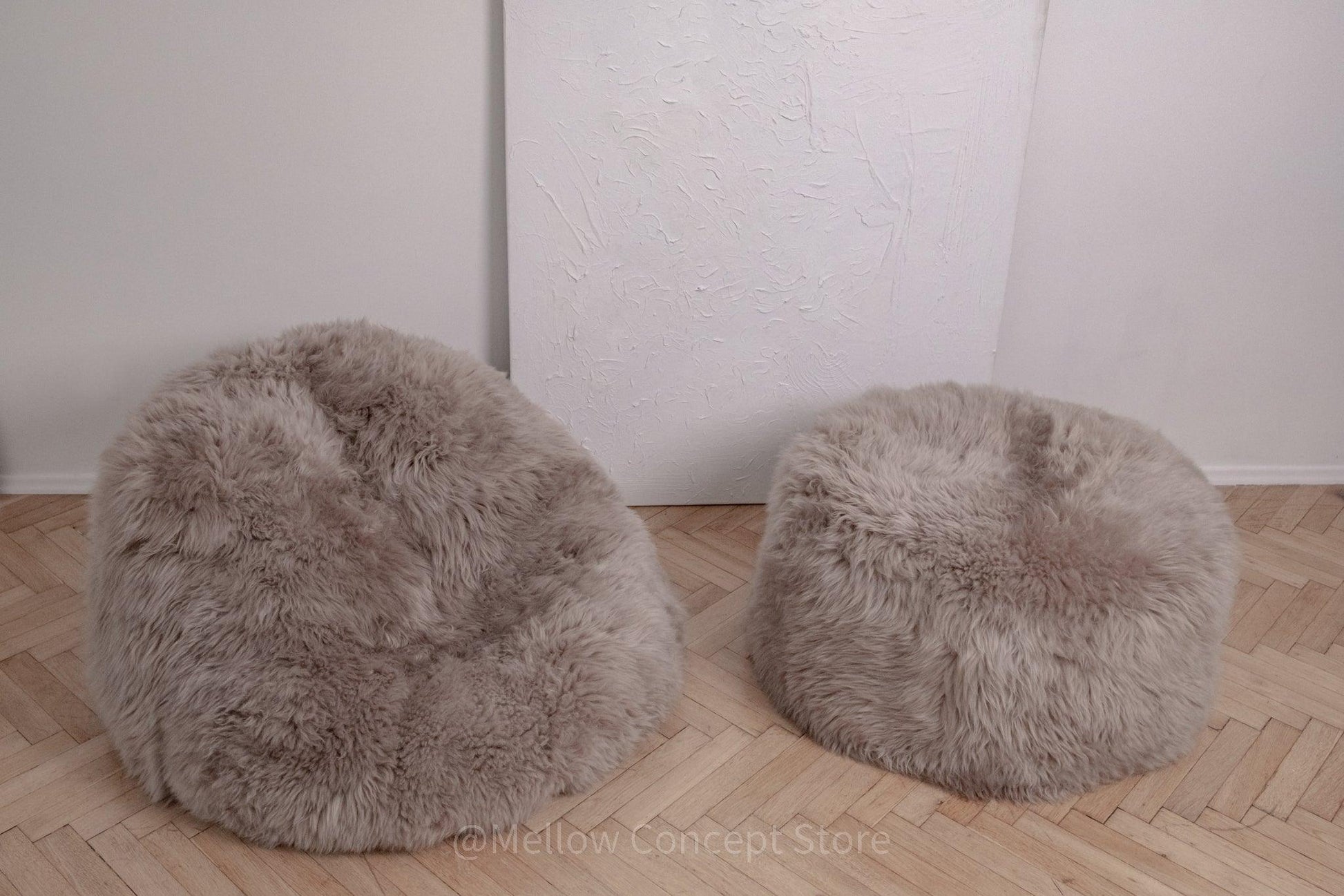 Natural Sheepskin Beanbag Greige