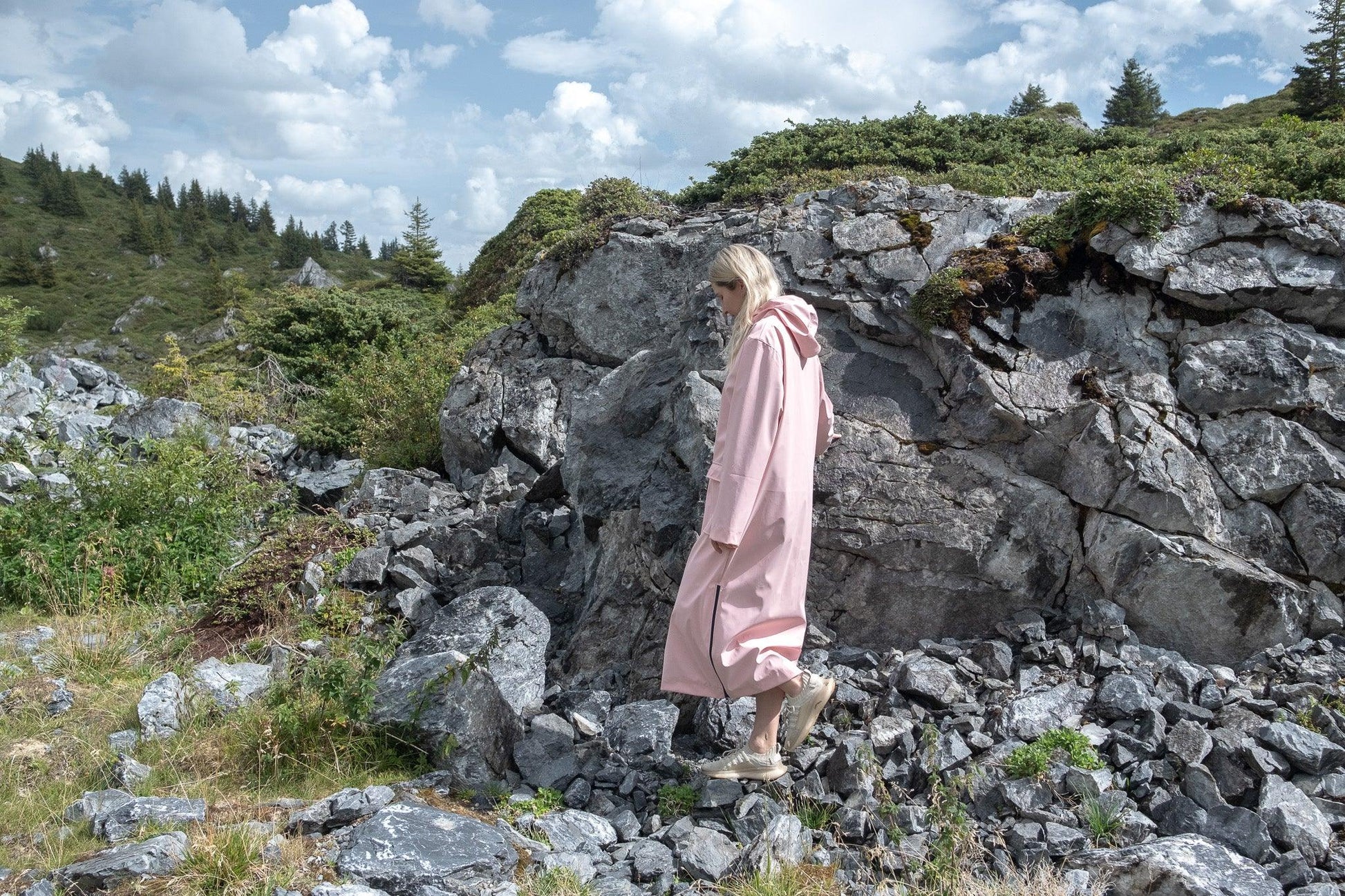 Waterproof Coat with Wool Rosa