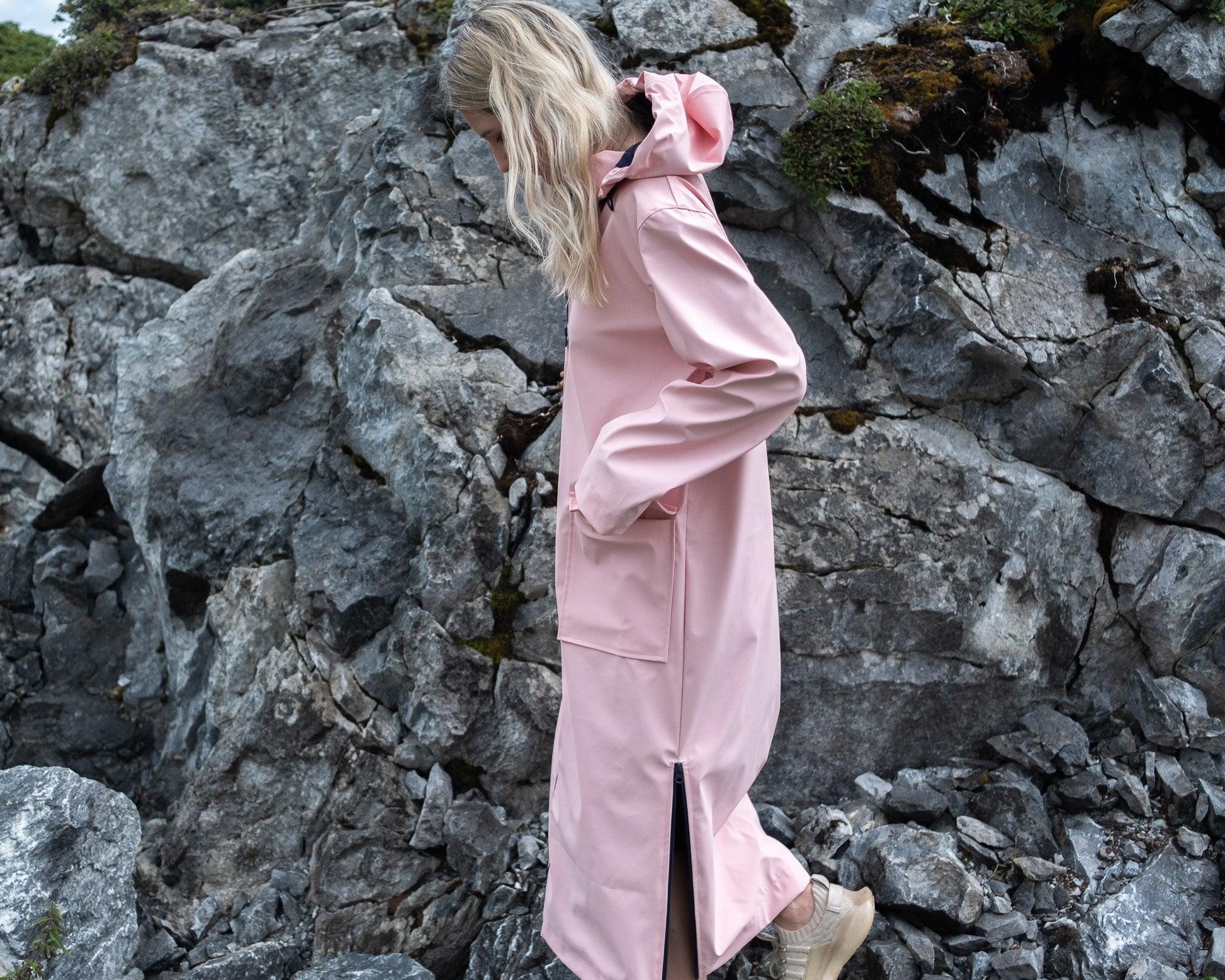 Waterproof Coat with Wool Rosa