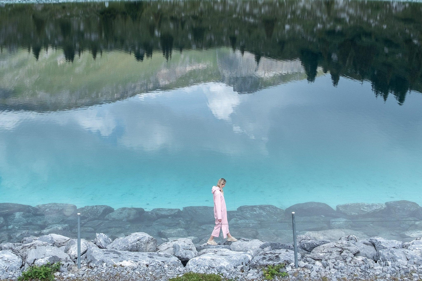 Waterproof Coat with Wool Rosa