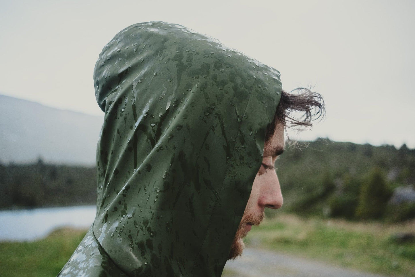 Waterproof Coat with Wool Khaki