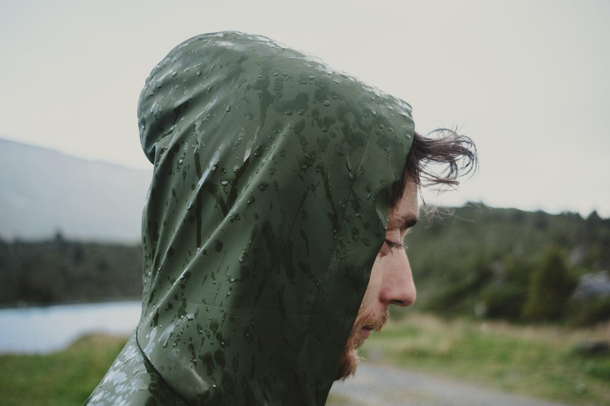 Waterproof Coat with Wool Khaki