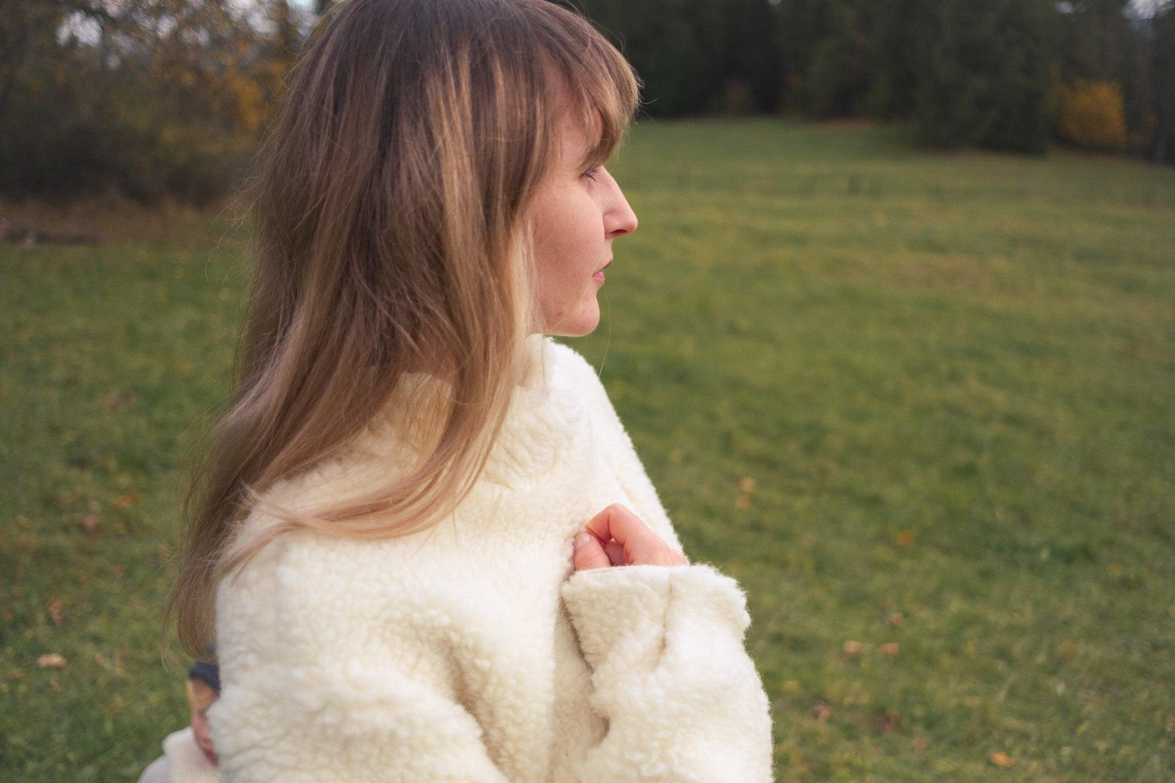 Woolen Woman's Jacket - White - MellowConceptStore