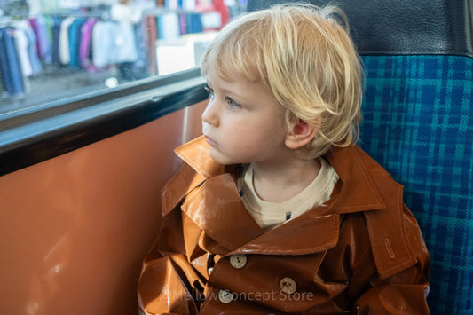 Kid's Trench Coat - Brown - Cotton - MellowConceptStore