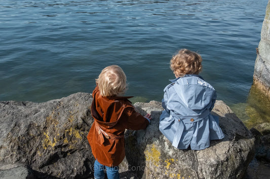 Kid's Trench Coat - Blue - Cotton - MellowConceptStore