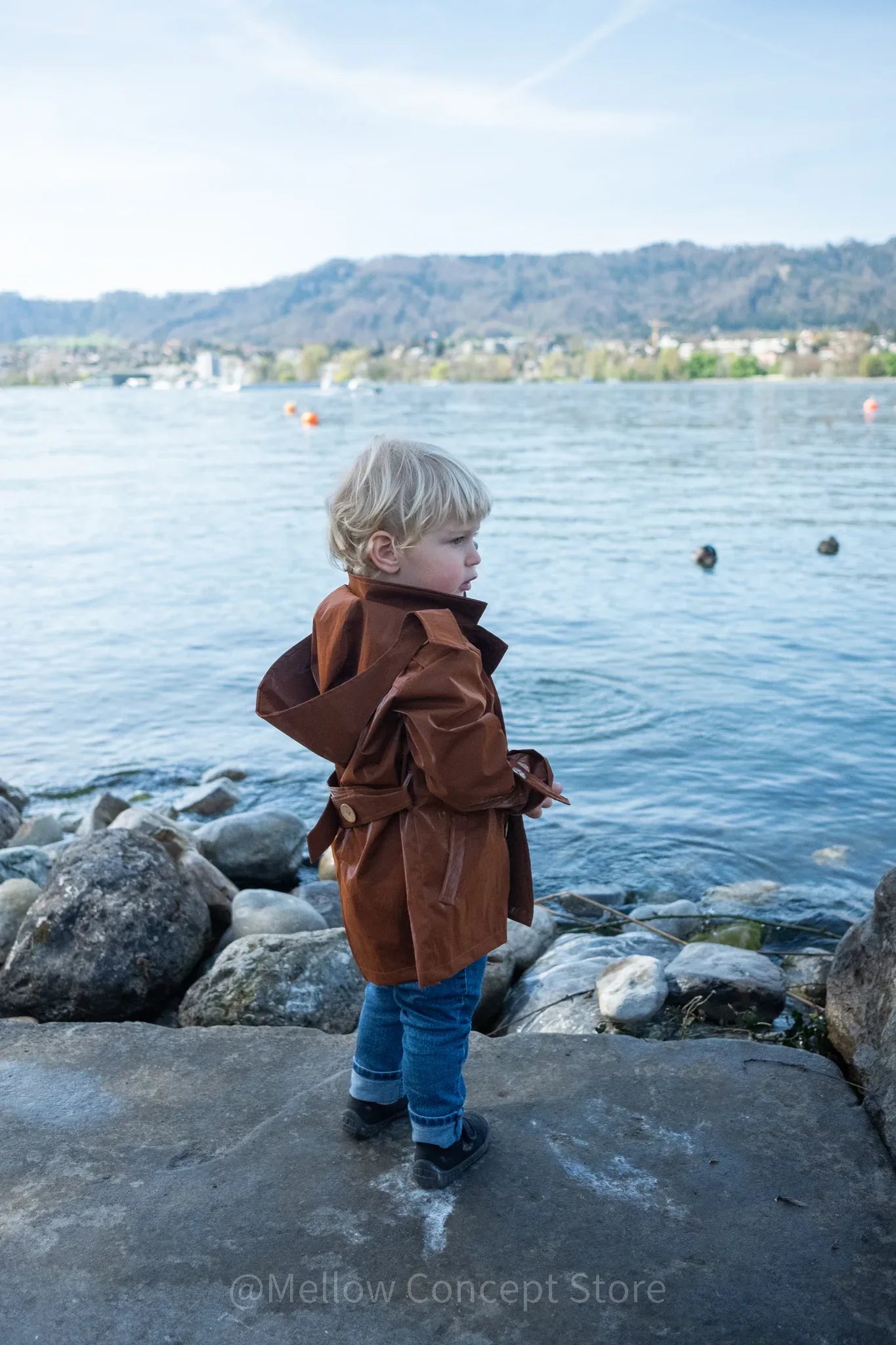 Kid's Trench Coat - Brown - Cotton