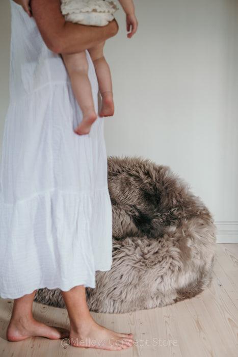 Natural Sheepskin Beanbag Greige