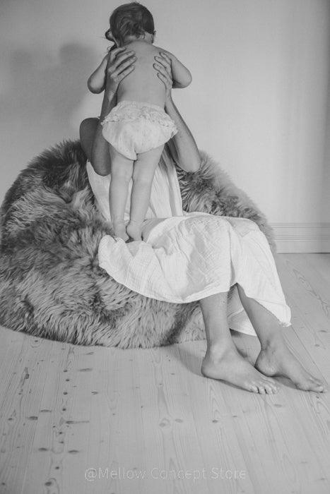 Natural Sheepskin Beanbag Greige