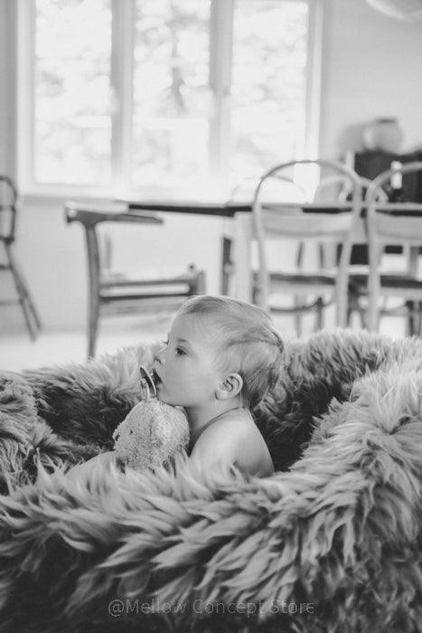 Natural Sheepskin Beanbag Greige