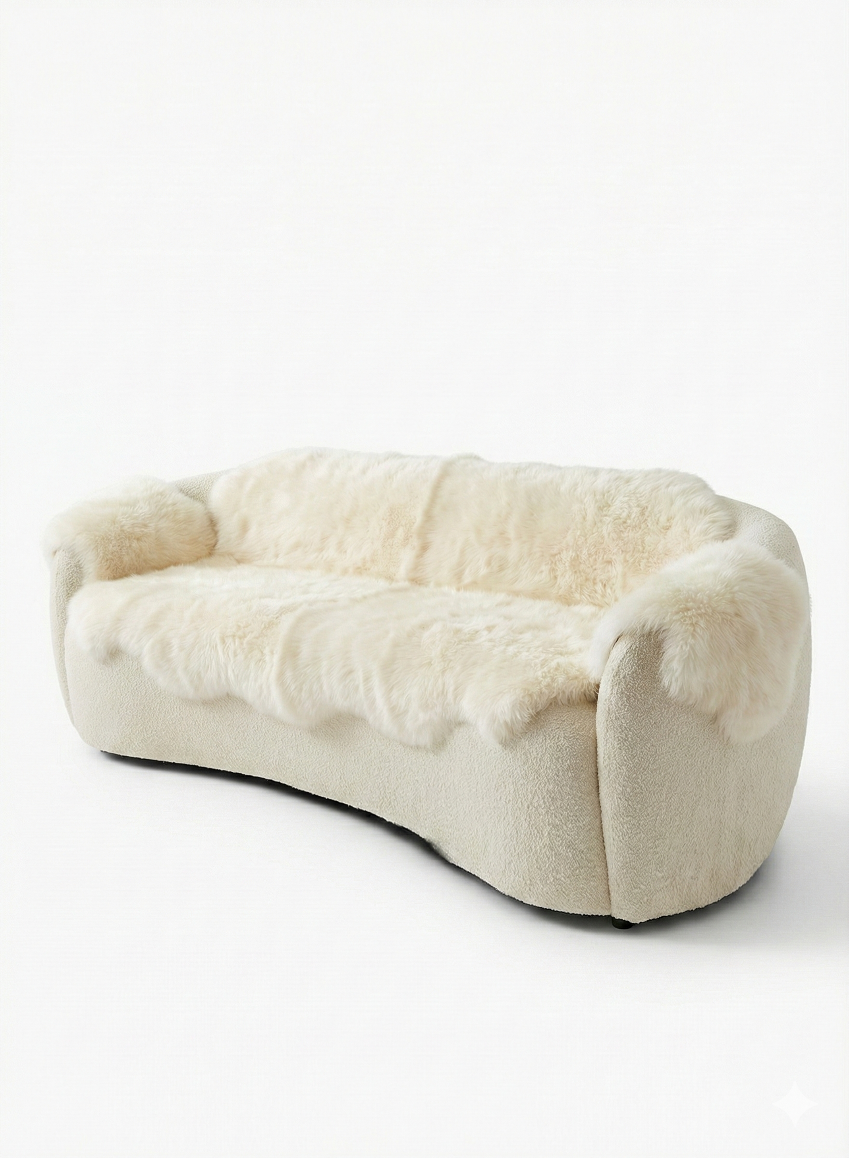 Genuine Ivory Sheepskin Couch Cover for Dogs — Natural Sofa Protector (Plastic-Free)