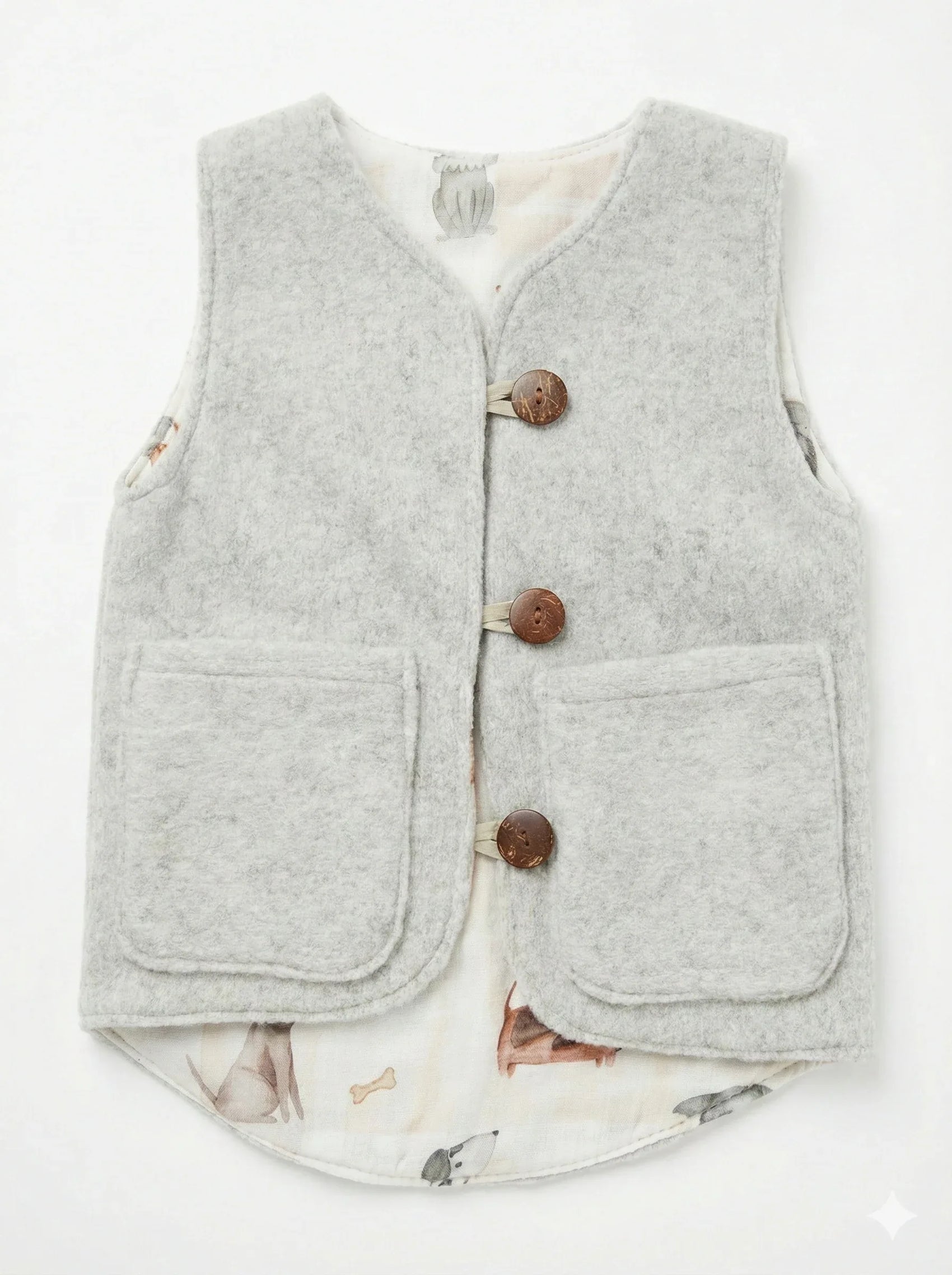 Baby/Kid Virgin Wool Vest - Grey - MellowConceptStore
