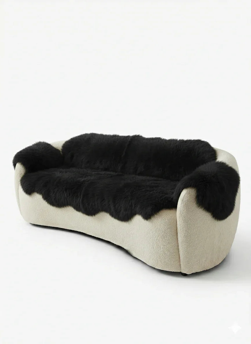 Genuine Black Sheepskin Couch Cover for Dogs — Natural Sofa Protector (Plastic-Free) - MellowConceptStore