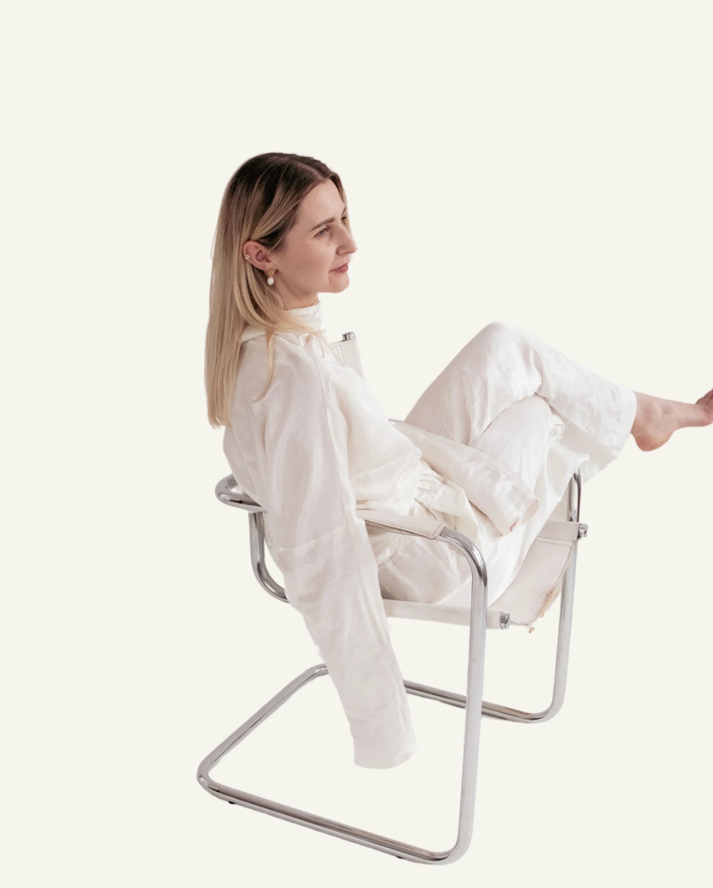 Silk/Linen Clothing Set - White - MellowConceptStore
