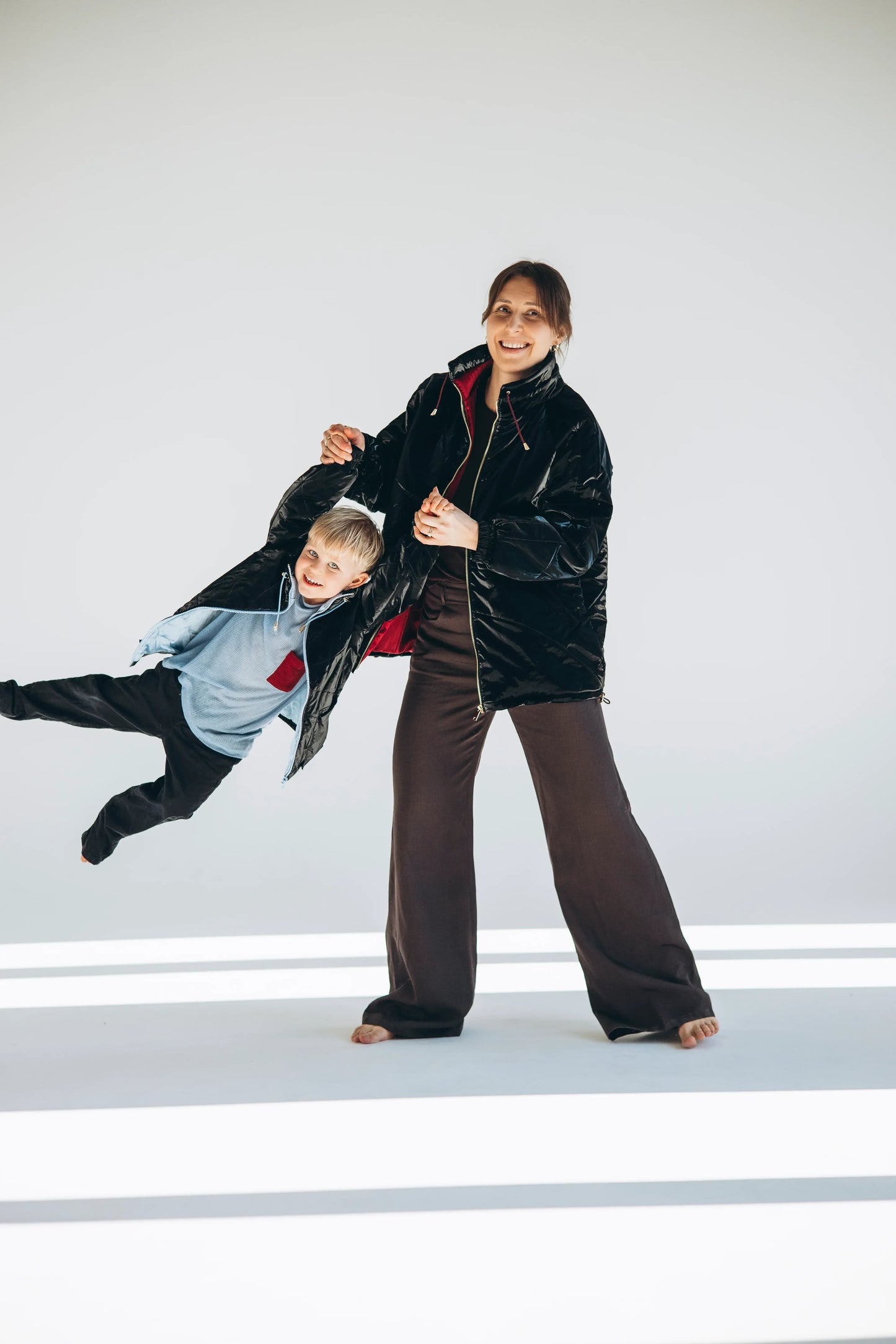 Kid's Wool Puff Jacket - Black - Natural, Non-Toxic & Insulated with 100% Wool - MellowConceptStore