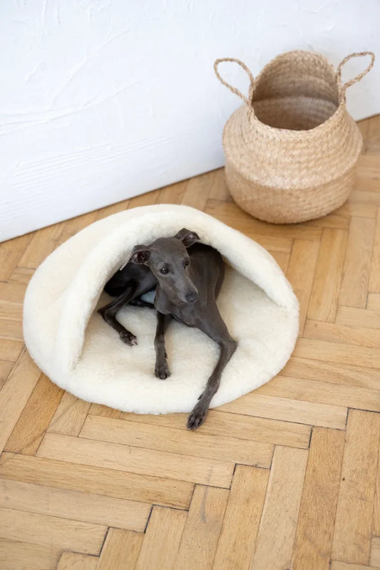 Natural Wool Pet Cave - White - MellowConceptStore
