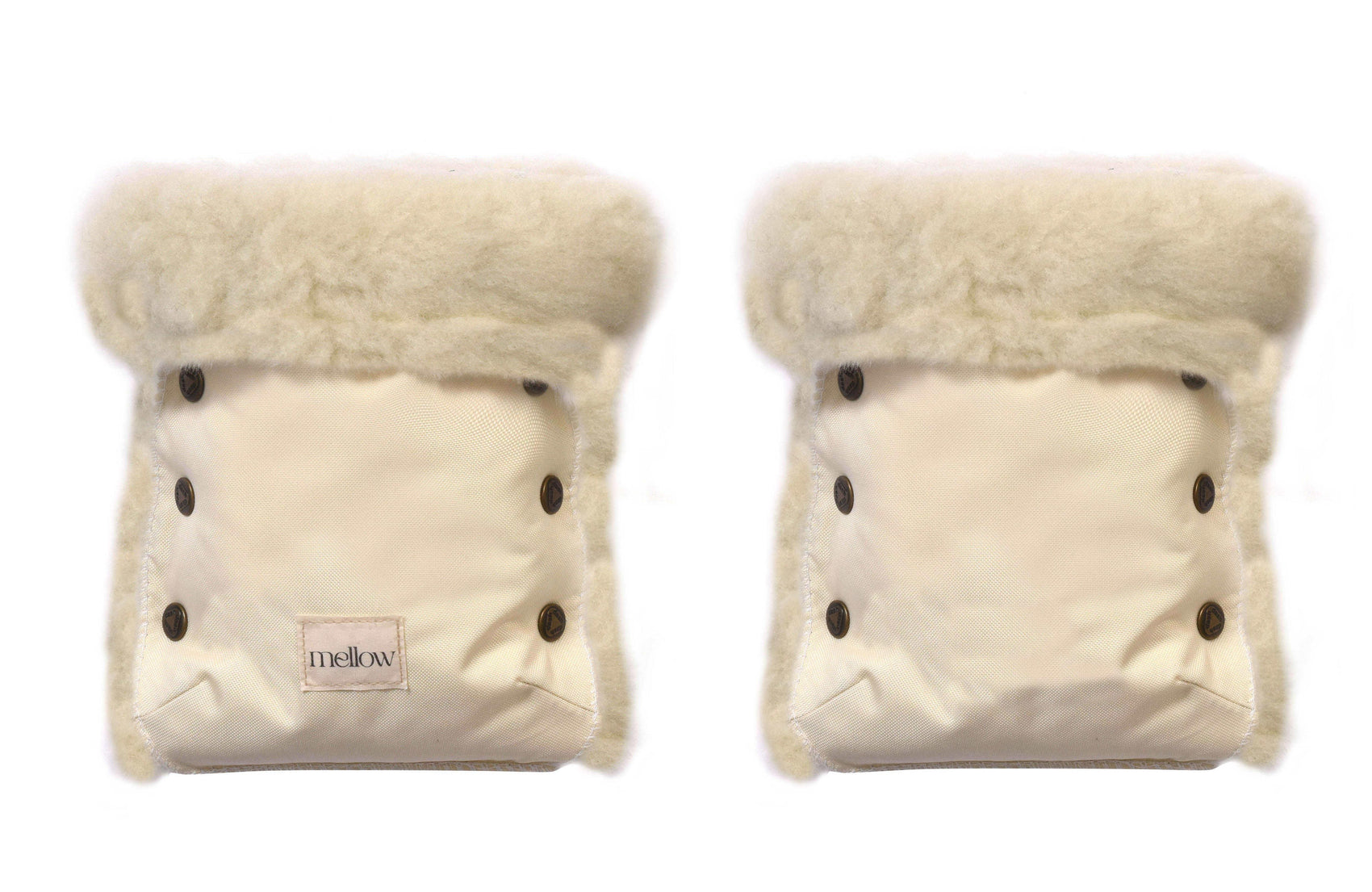 Waterproof Natural Wool Stroller Hand Muffs - White - MellowConceptStore