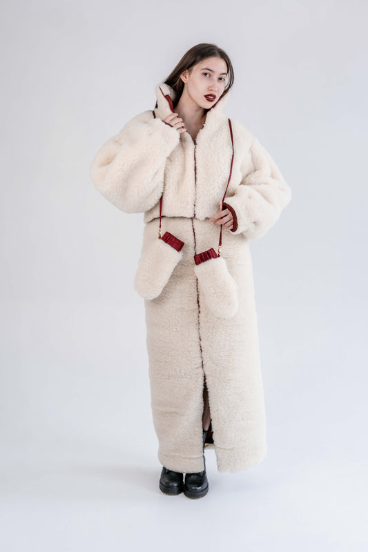 Woolen Women's Long White Skirt