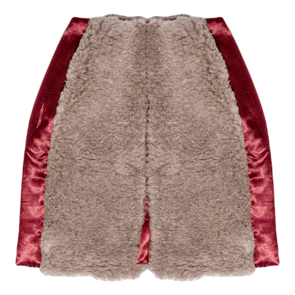 Kurzer Wollrock für Damen - Beige