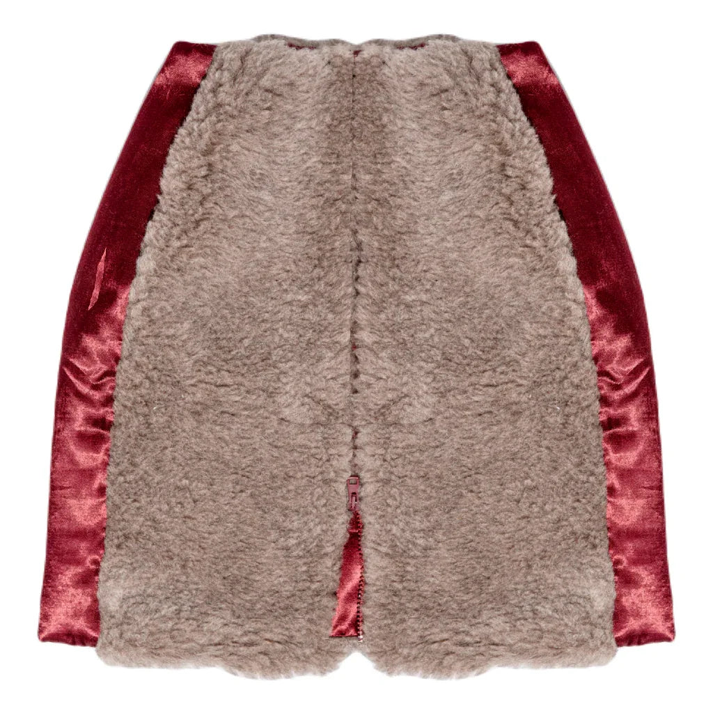 Woolen Women's Short Skirt - Beige - MellowConceptStore