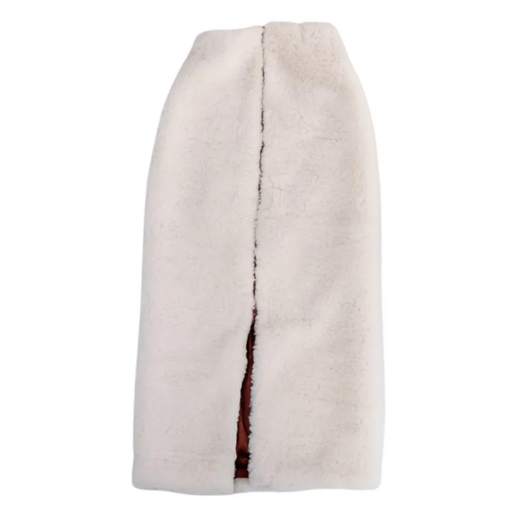 Woolen Women's Long Skirt - White - MellowConceptStore