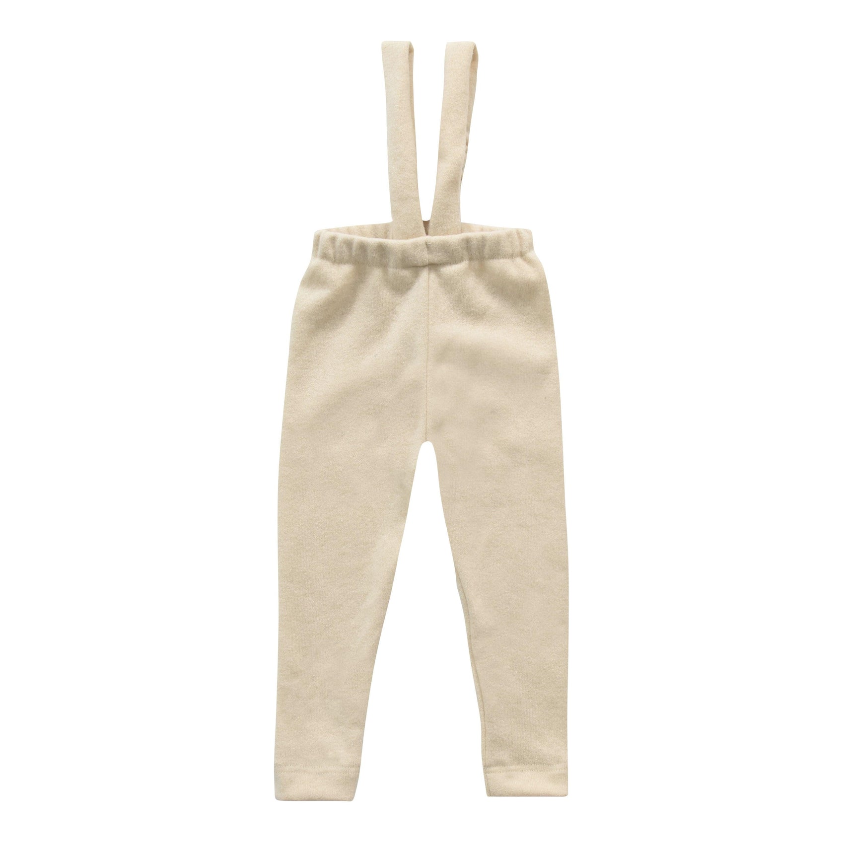 Woolen Pants with Suspenders Cream