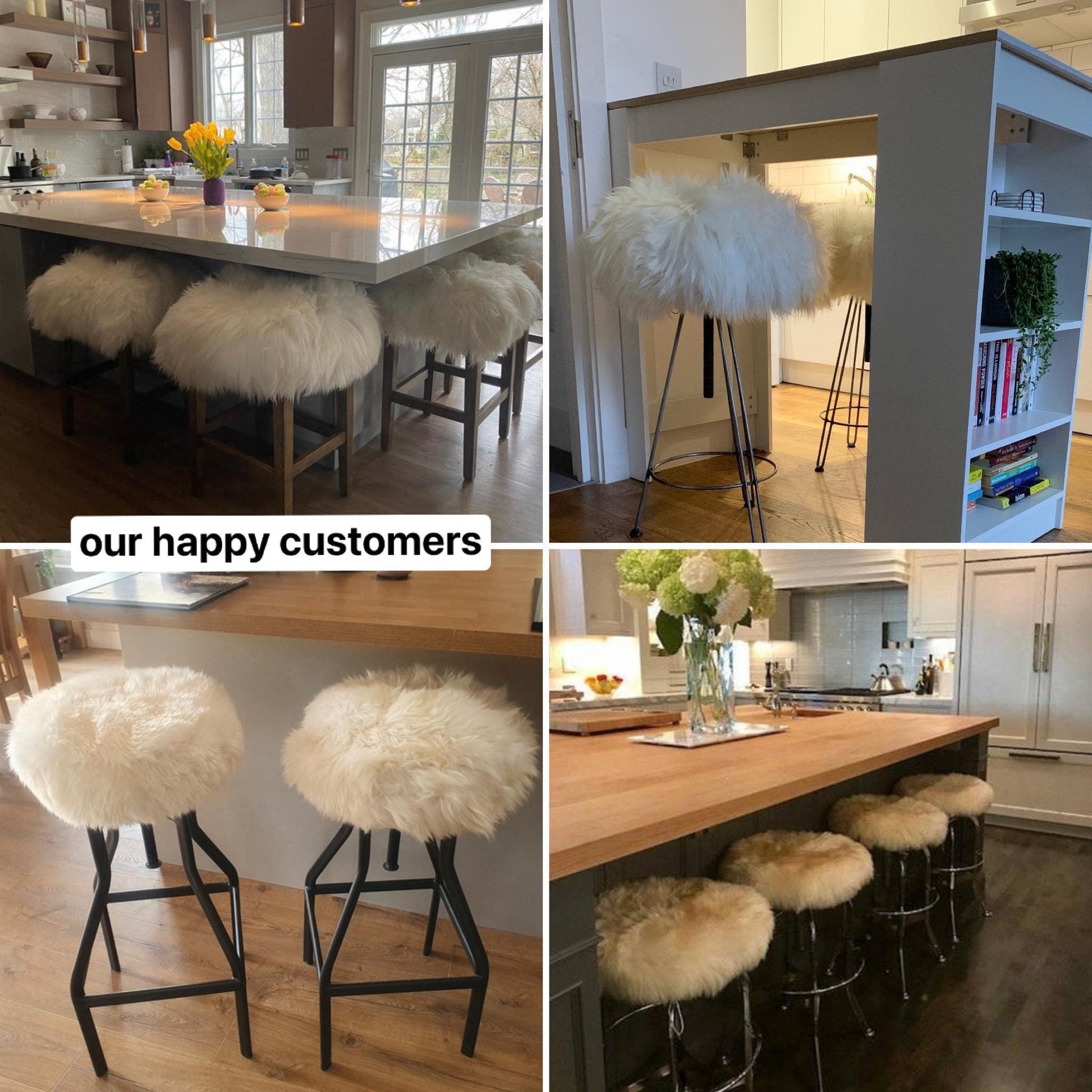 Natural Sheepskin Stool Cover