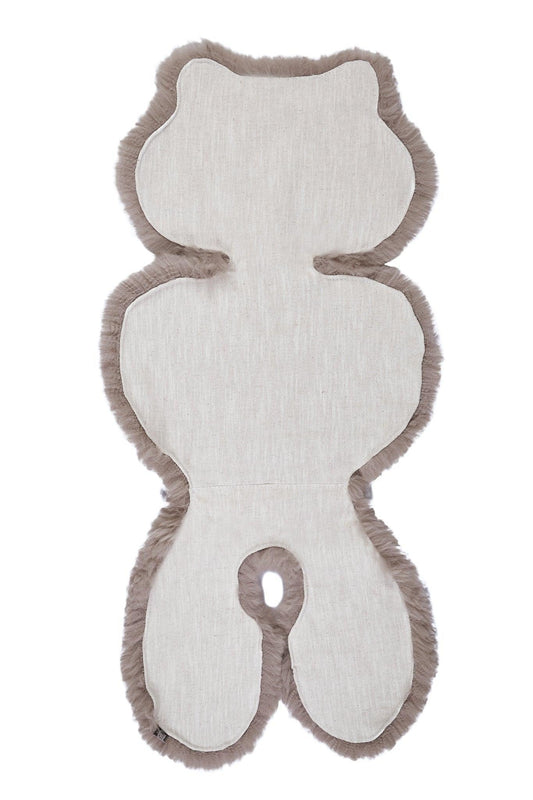 Greige Natur-Schaffell-Einlage für Autositz/Kinderwagen