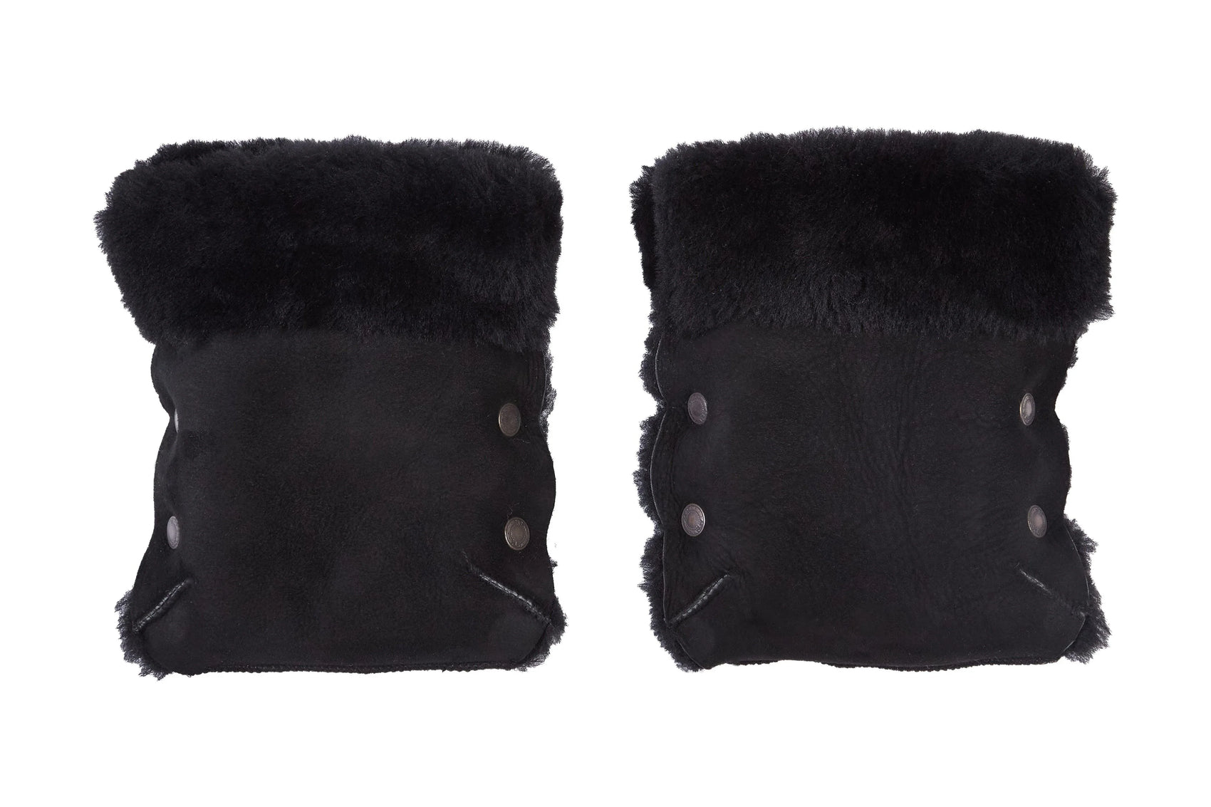 Black Natural Lambskin Stroller Hand Muffs - MellowConceptStore