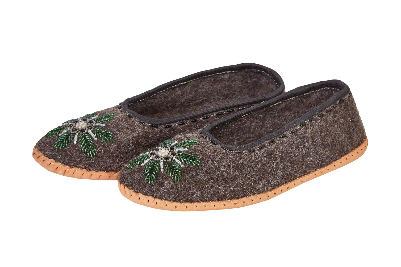 Adult Woolen Slippers (felt) with beads - MellowConceptStore
