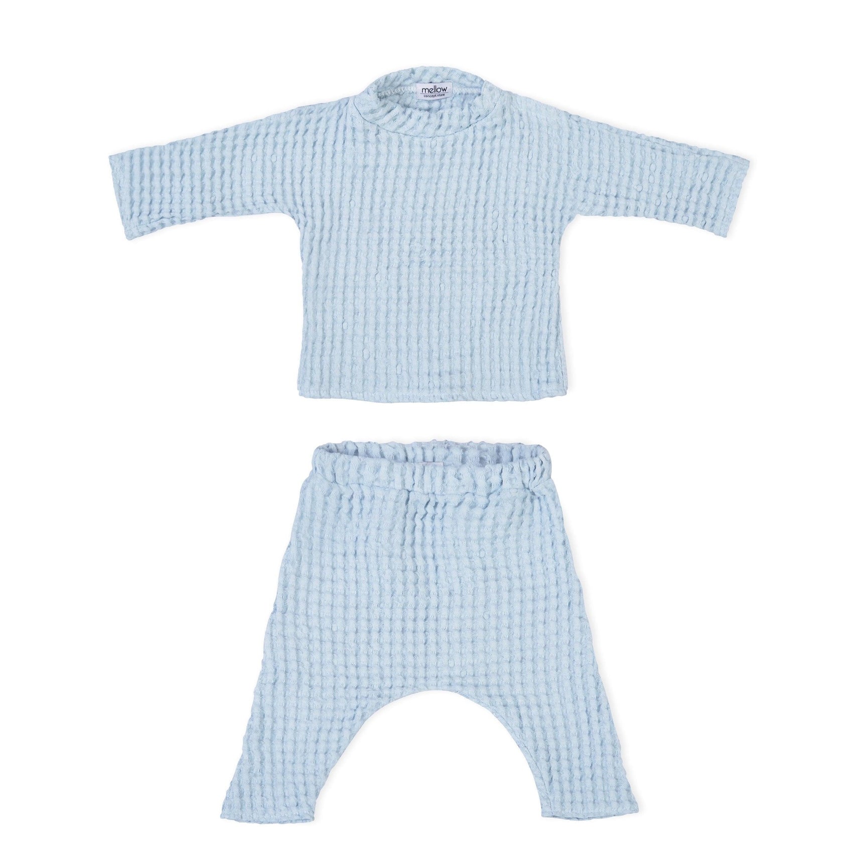 Linen Baby/Kid Clothing Set - Blue - MellowConceptStore