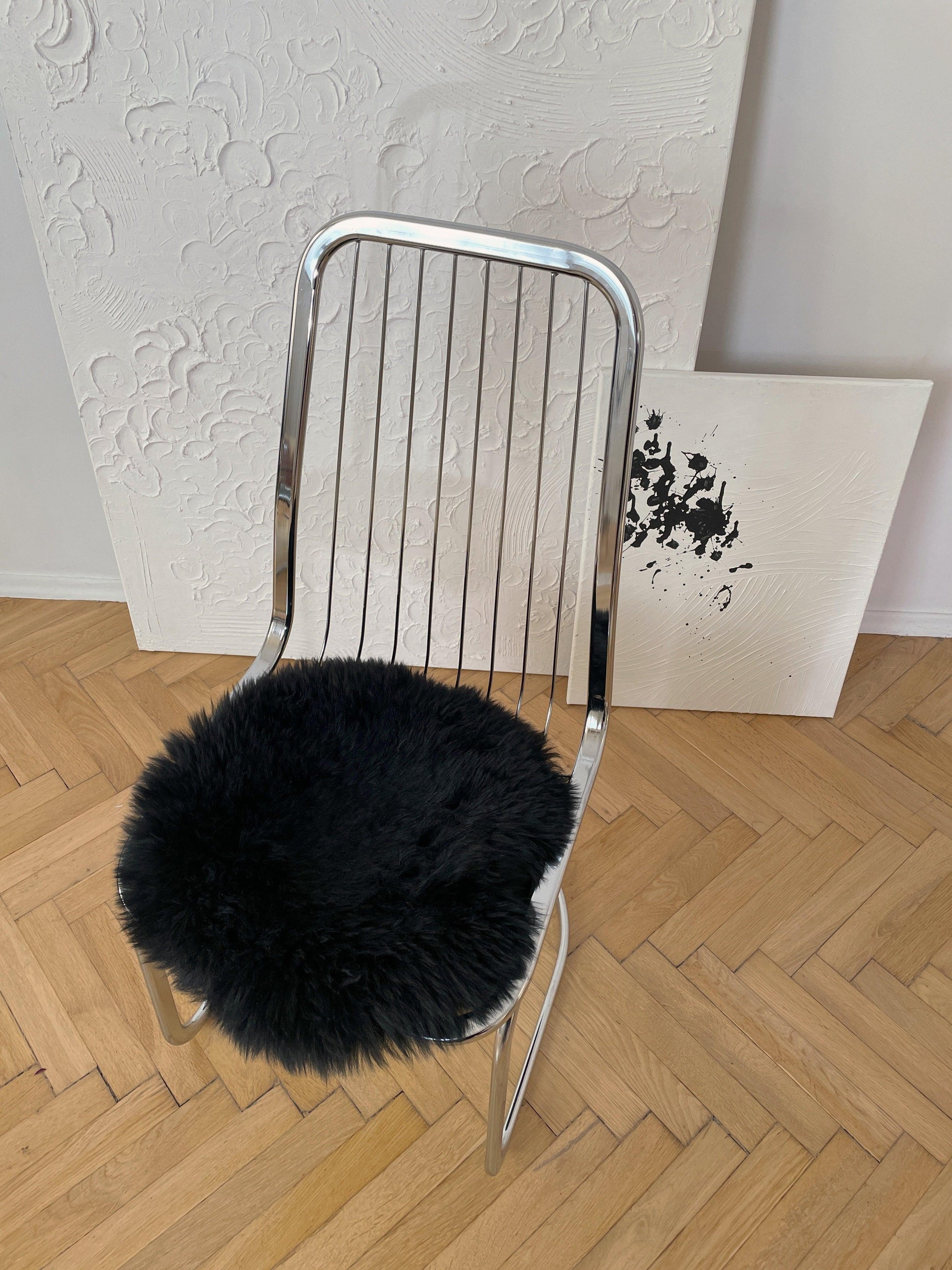 Natural Sheepskin Stool Cover
