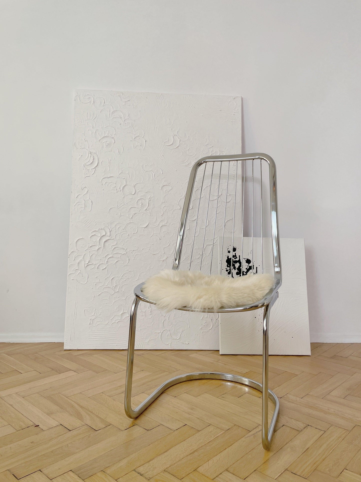 Natural Sheepskin Stool Cover