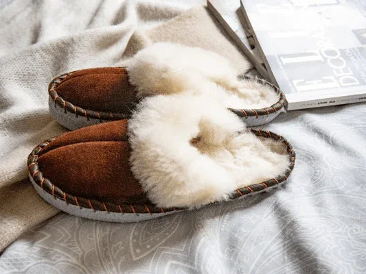 Adult Natural Sheepskin Mules - Brown - MellowConceptStore