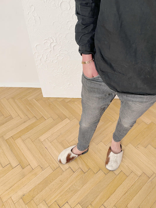 Adult Natural Goat skin Slippers