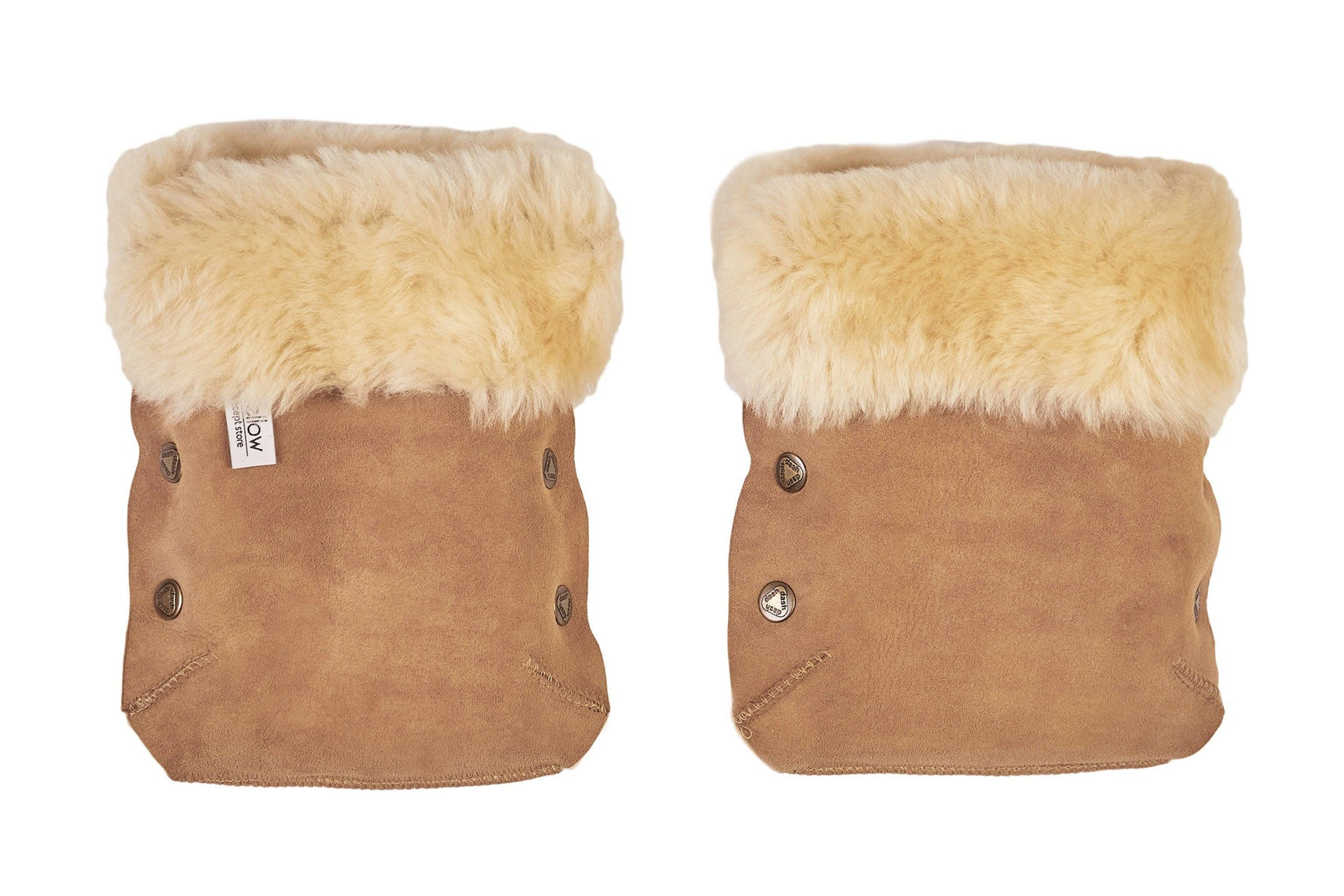 Beige Natural Sheepskin Stroller Hand Muffs - MellowConceptStore